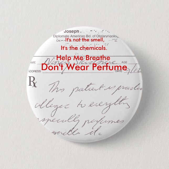 Bóton Redondo 5.08cm Não vestir o perfume (Frente)