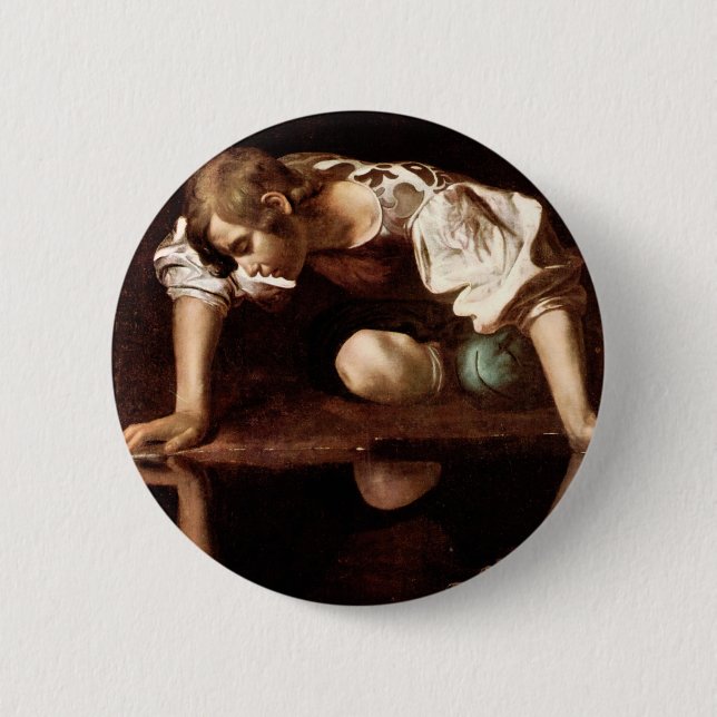 Bóton Redondo 5.08cm Narciso, Caravaggio (Frente)