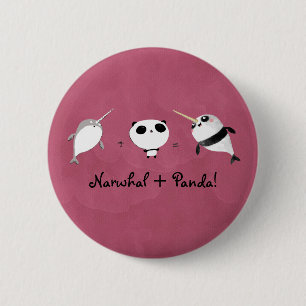 Bóton Redondo 5.08cm Narwhal mais a panda!