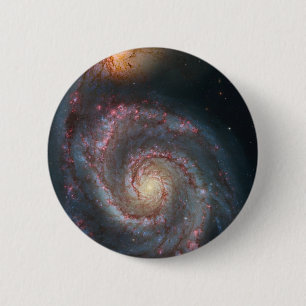 Bóton Redondo 5.08cm NASA da galáxia espiral do redemoinho M51