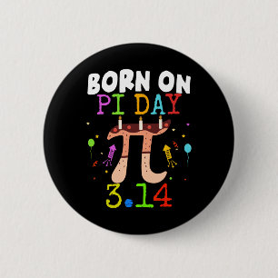 Bóton Redondo 5.08cm Nascer No Aniversário Do Pi De 2025 Happy Pi Day M