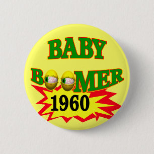 Bóton Redondo 5.08cm Nascido no Baby Boom 1960