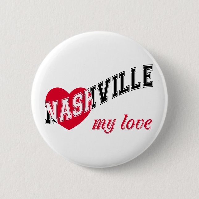 Bóton Redondo 5.08cm Nashville meu amor (Frente)