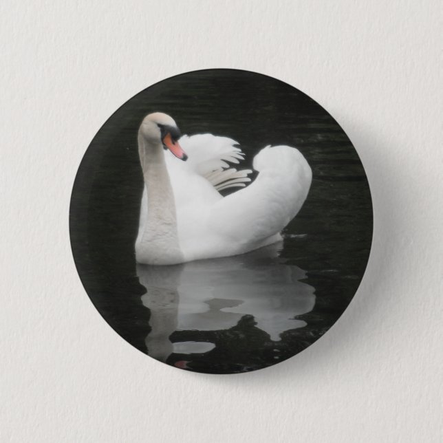 Bóton Redondo 5.08cm Natação da cisne do botão (Frente)