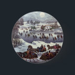 Bóton Redondo 5.08cm Natais vintages, Central Park no inverno<br><div class="desc">Ilustração Vintage design de neve de Natal Feliz originalmente publicada por Ives intitulada Central Park in Winter. Este design de amor e romance apresenta jovens casais andando por aí em cavaleiros românticos traçados em lua. Patinadores de gelo patinando em um lago congelado sob uma lua de cheio no céu noturno....</div>