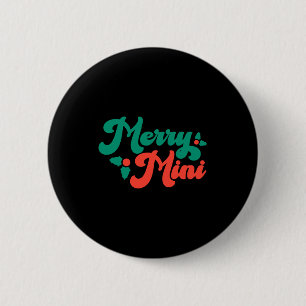 Bóton Redondo 5.08cm Natal Alegre Mini Bonito Moderno Script Tygraphy B