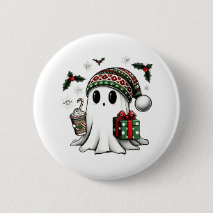 Bóton Redondo 5.08cm Natal Assustador Fantasma do Halloween Chapéu de P