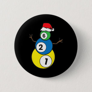 Bóton Redondo 5.08cm Natal Billiards Snowman Crianças Presente de Natal