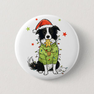 Bóton Redondo 5.08cm Natal Border Collie Natal Border Collie Cão Mo
