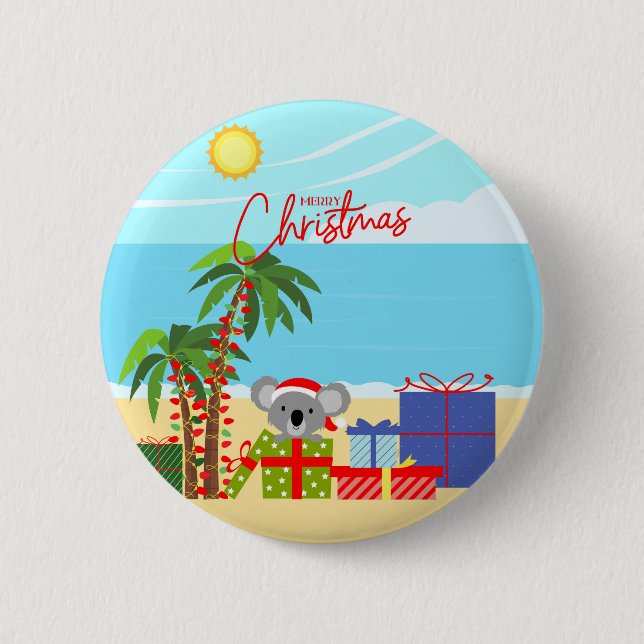 Bóton Redondo 5.08cm Natal da Austrália (Frente)