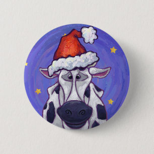 Bóton Redondo 5.08cm Natal da vaca