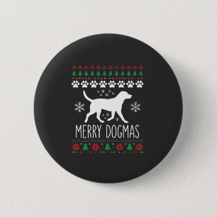 Bóton Redondo 5.08cm Natal de Cachorro Vetor de Dogmas Alegres