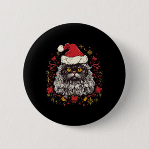 Bóton Redondo 5.08cm Natal de Gato Persa