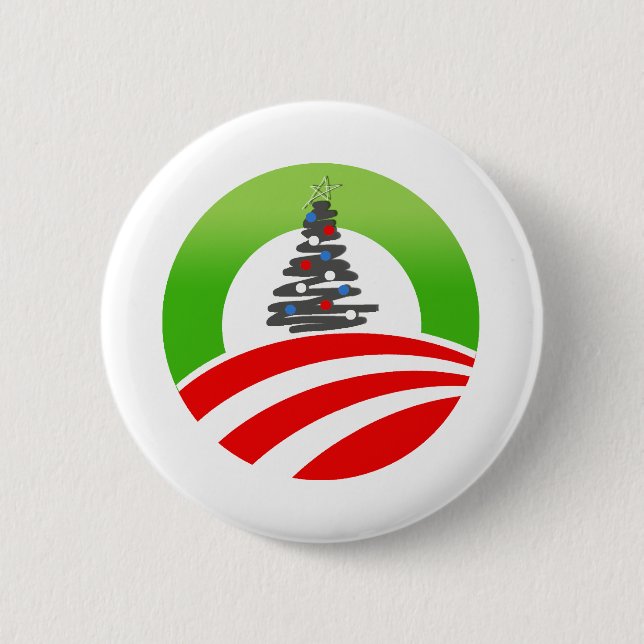 Bóton Redondo 5.08cm Natal de Obama (Frente)