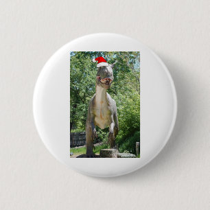 Bóton Redondo 5.08cm Natal Dinossaur Santa Claus