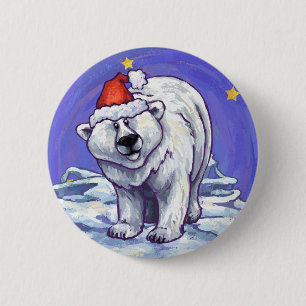 Bóton Redondo 5.08cm Natal do urso polar