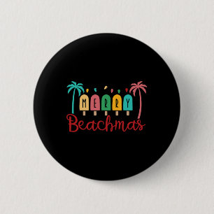 Bóton Redondo 5.08cm Natal Em Julho Férias De Verão Merry Beachmas