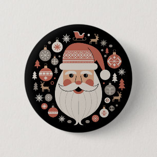 Bóton Redondo 5.08cm Natal escandinavo Papai Noel Cottagecore Norueguês