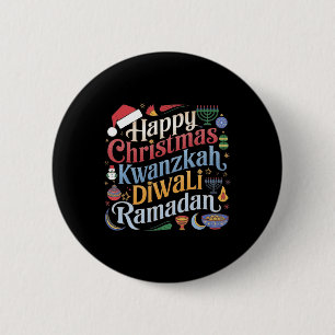 Bóton Redondo 5.08cm Natal Hanukkah Kwanzaa Diwali Ramadan