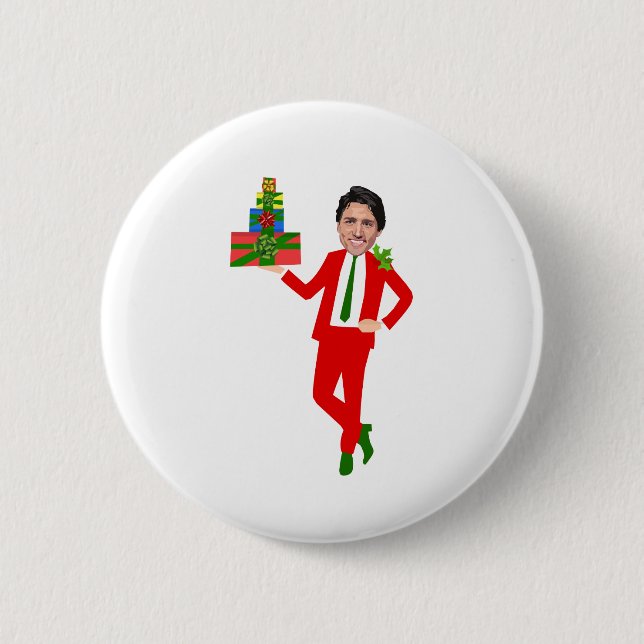 Bóton Redondo 5.08cm natal justin trudeau (Frente)
