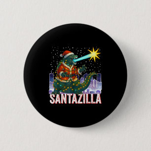 Bóton Redondo 5.08cm Natal Kaiju Santazilla Monstro Japonês Dinossa