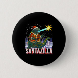 Bóton Redondo 5.08cm Natal Kaiju Santazilla Monstro Japonês Dinossa