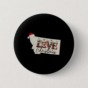 Bóton Redondo 5.08cm Natal Montana Mapa de Natal do Estado Montana Chri