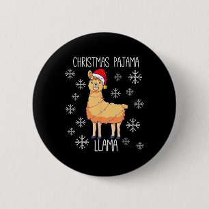 Bóton Redondo 5.08cm Natal Pajama Llama