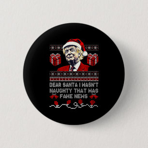 Bóton Redondo 5.08cm Natal Trump Querido Papai Noel Notícias Falsas Div