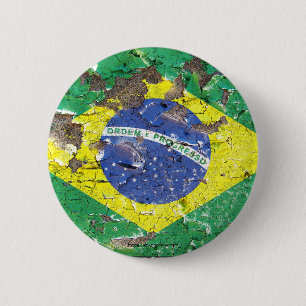 Bóton Redondo 5.08cm Nations™ afligido - Brasil (botão)