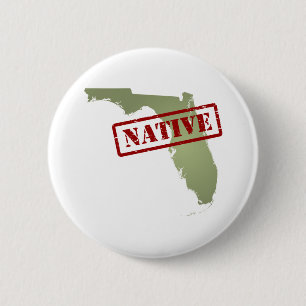 Bóton Redondo 5.08cm Nativo de Florida com mapa de Florida