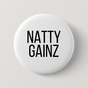 Bóton Redondo 5.08cm Natty Gainz Sem Esteroides Academia E Camiseta De