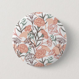 Bóton Redondo 5.08cm Nature Inspirou Floral: Padrão De Flor De Cravos