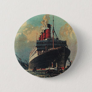 Bóton Redondo 5.08cm Navio de passageiro do transporte do vintage no