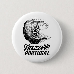 Bóton Redondo 5.08cm Nazaré Portugal Surfe Surfista Onda de Surf