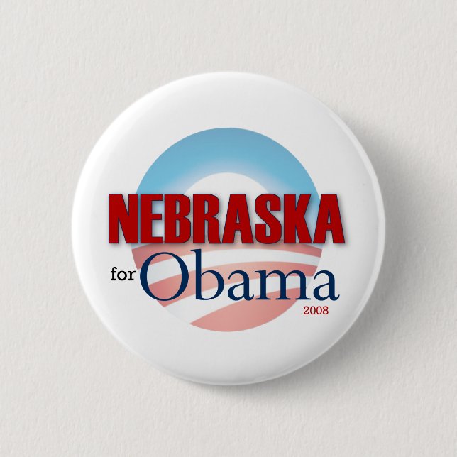 Bóton Redondo 5.08cm NEBRASKA para Obama (Frente)