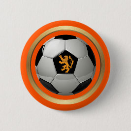 Bóton Redondo 5.08cm Neerlandês Soccer Ball, Leão Holandês Laranja