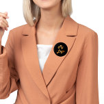 Bóton Redondo 5.08cm Negócios de imagem de logotipo personalizado ouro<br><div class="desc">Adicione o logotipo da sua própria empresa. Fundo de cor preta. Perfeito para promover sua empresa e sua marca</div>