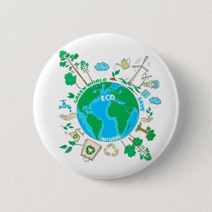 Bóton Redondo 5.08cm Nenhum desperdício Apoio à sustentabilidade ecol