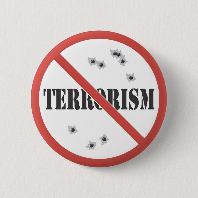 Bóton Redondo 5.08cm nenhum terrorismo (Frente)