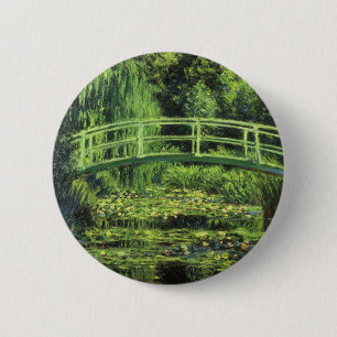 Bóton Redondo 5.08cm Nenúfares Brancos por Claude Monet, Arte Antigo