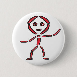 Bóton Redondo 5.08cm Neon Stickman