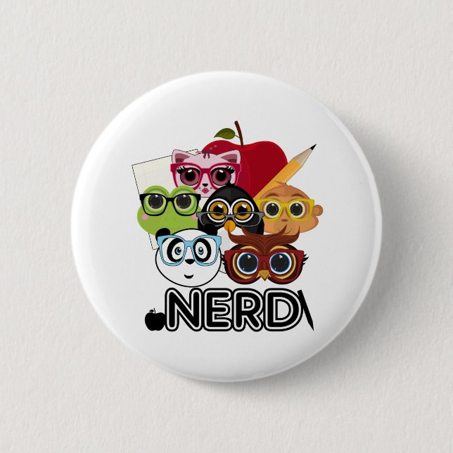 Bóton Redondo 5.08cm Nerd (Frente)