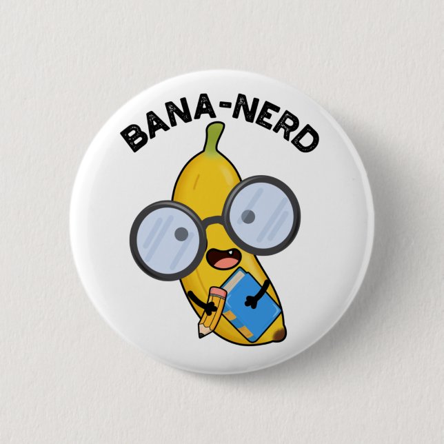 Bóton Redondo 5.08cm Nerd Engraçado de Bana-nerd (Frente)
