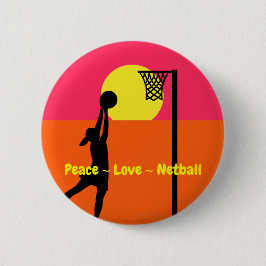 Bóton Redondo 5.08cm Netball colorido do amor da paz