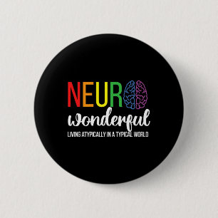 Bóton Redondo 5.08cm Neuro Maravilhosa Neurodiversity Autism Neurodiver