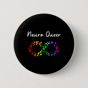 Bóton Redondo 5.08cm Neuro Queer! Orgulho Gay Lgbtq! Autistas Neurodive