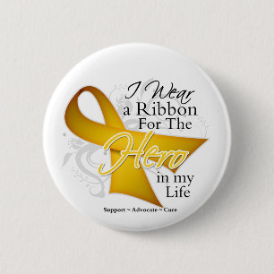 Bóton Redondo 5.08cm Neuroblastoma Ribbon Hero em Minha Vida
