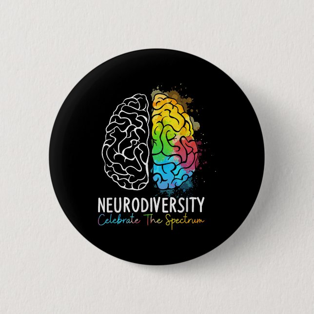 Bóton Redondo 5.08cm Neurodiversidade - Autismo Espectro Asd Adhd Arco- (Frente)