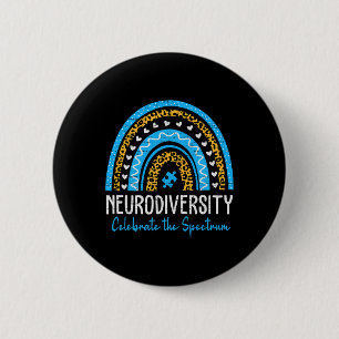 Bóton Redondo 5.08cm Neurodiversidade Autismo Espectro Asd Adhd Rainbow